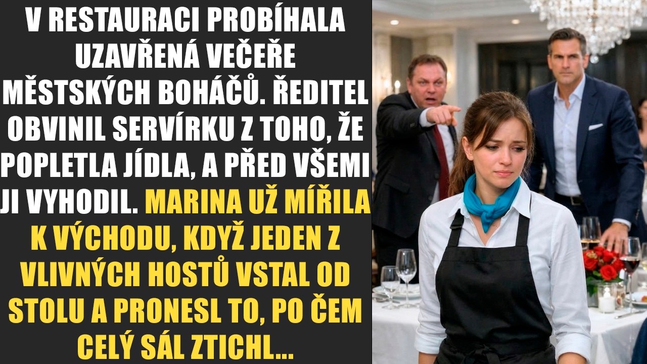 V restauraci probíhala uzavřená večeře městských boháčů. Ředitel obvinil servírku z toho, že...