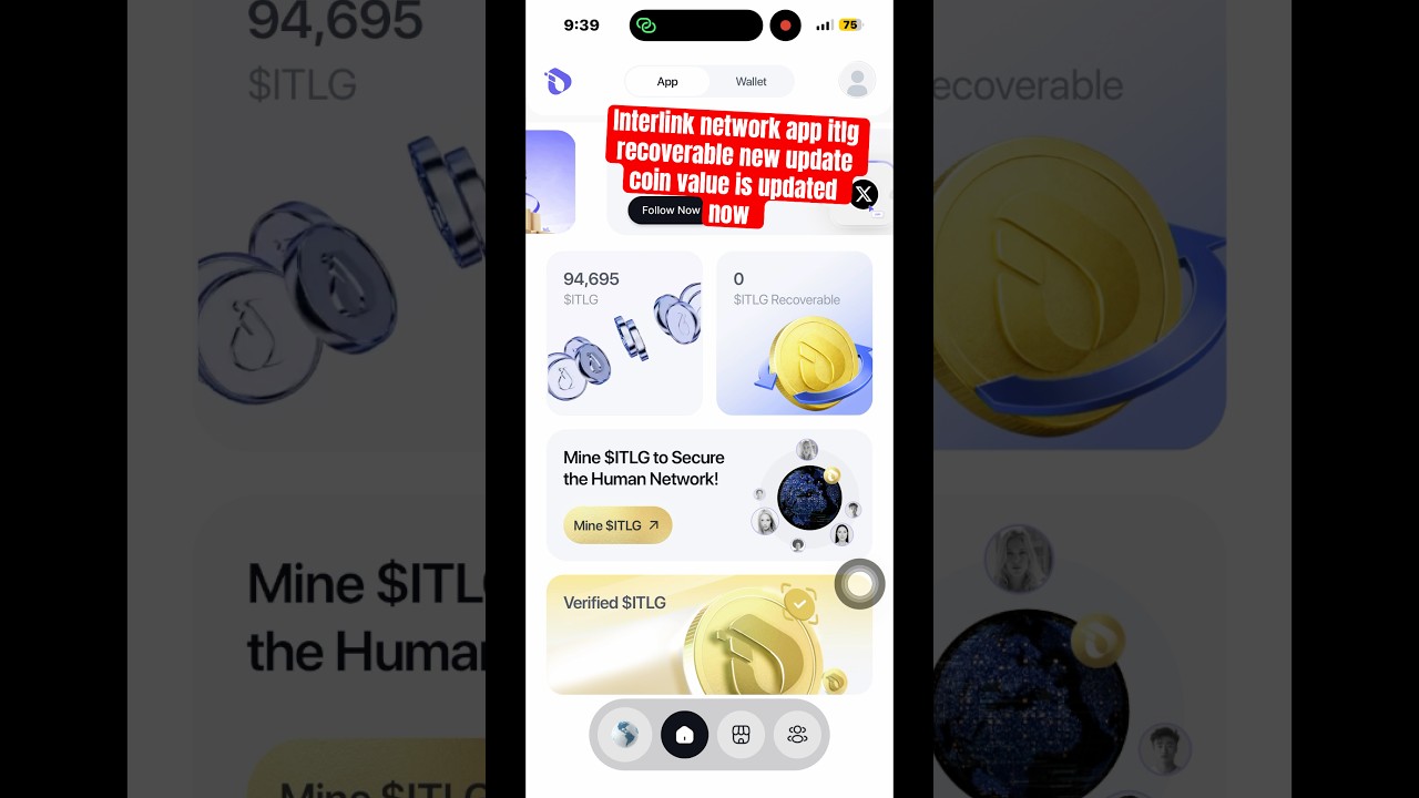 Interlink network app itlg recoverable new update coin value is updated now FreeCoinMin #interlink