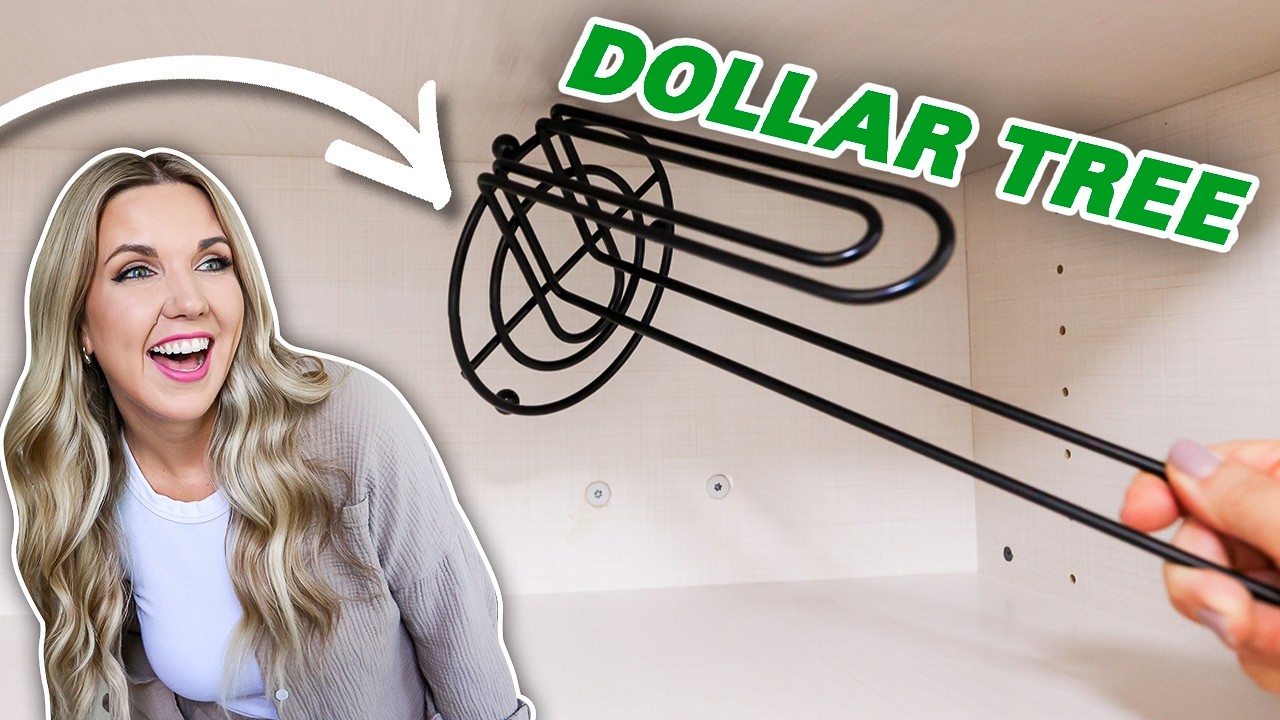 Put a dollar store towel holder in your cabinet (this is BRILLANT)