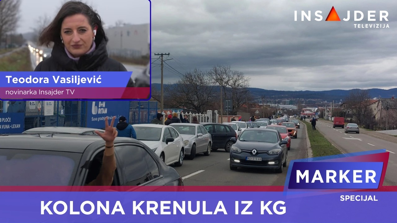 Kolona automobila iz Kragujevca krenula prema Orašcu