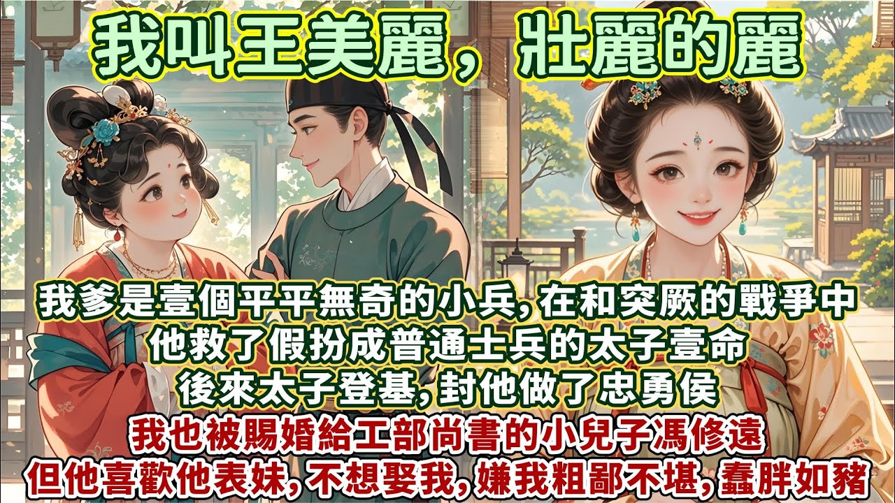 完結有趣逗笑甜爽文：我爹是壹個平平無奇的小兵。在和突厥的戰爭中，他救了假扮成普通士兵的太子壹命。後來太子登基，封他做了忠勇侯。我也被賜婚給工部尚書的小兒子馮修遠。但馮修遠喜歡他表妹，嫌我粗鄙、蠢胖如豬