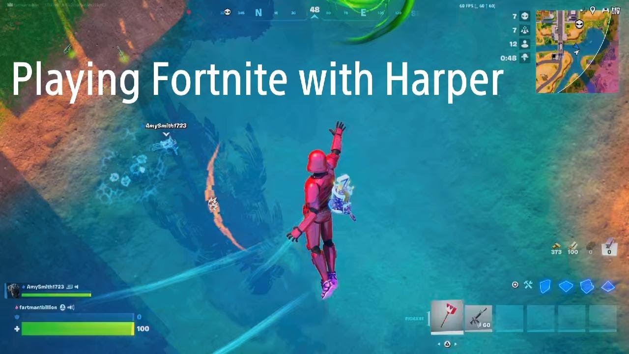 Playing Fortnite win my friend Harper