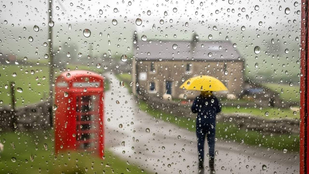 Rainy Walk in a Secluded English Village: A Medieval Church Frozen in Time