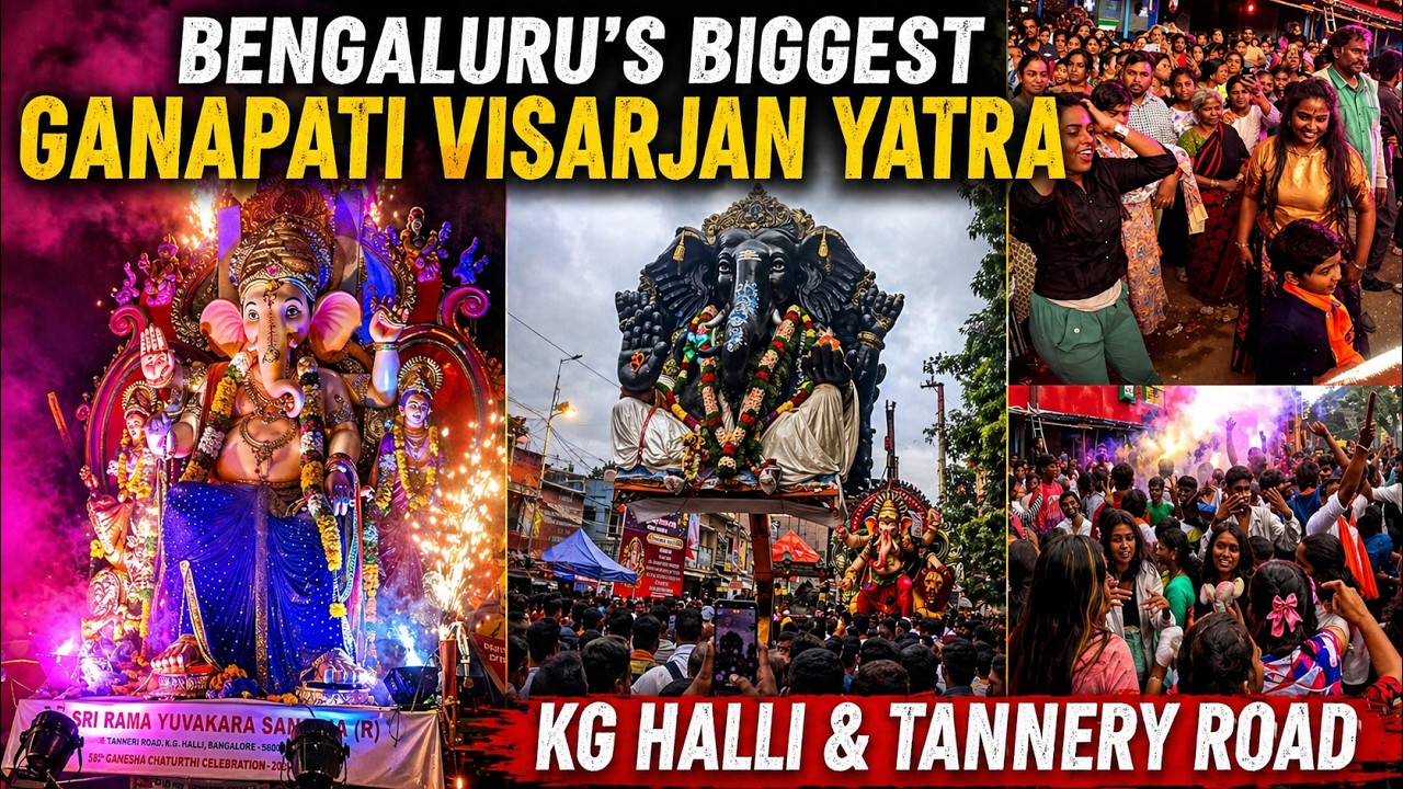 Bengaluru's Biggest Ganesha Procession 2025 | KG Halli and Tannery Road Ganapati Visarjan Yatra