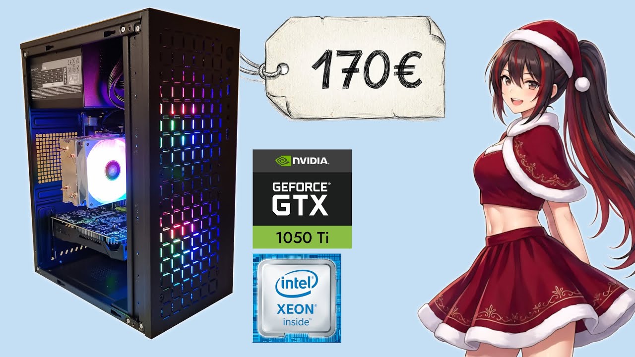 GAMING on a PC for 170&euro; in 2025 - Still usable?! [ Xeon E5-2450 v2 & GTX 1050 Ti ]