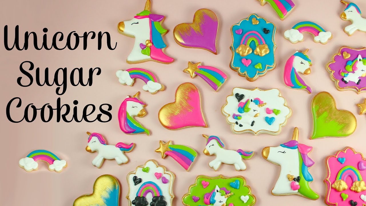 Unicorn & Heart Decorated Sugar Cookies | Royal Icing