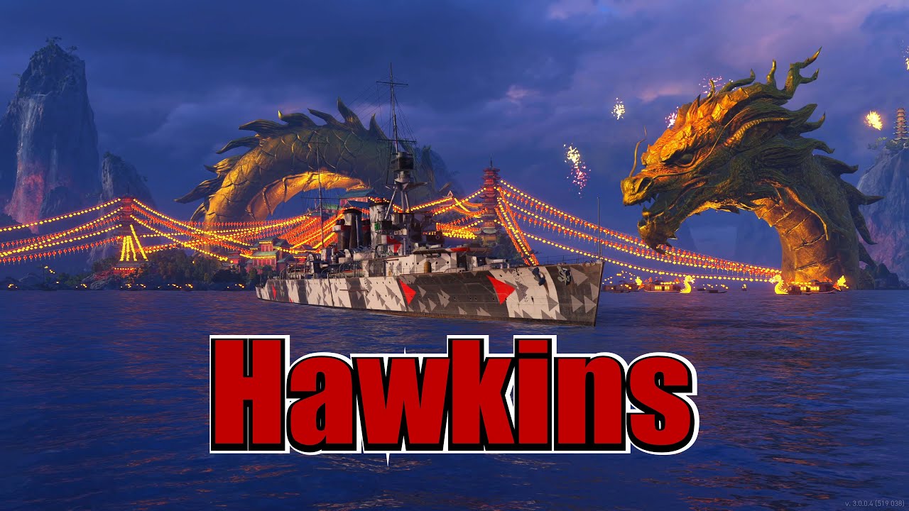 Meet The Hawkins! Tier 4 British Heavy Cruiser (World of Warships Legends Xbox One X) 4k