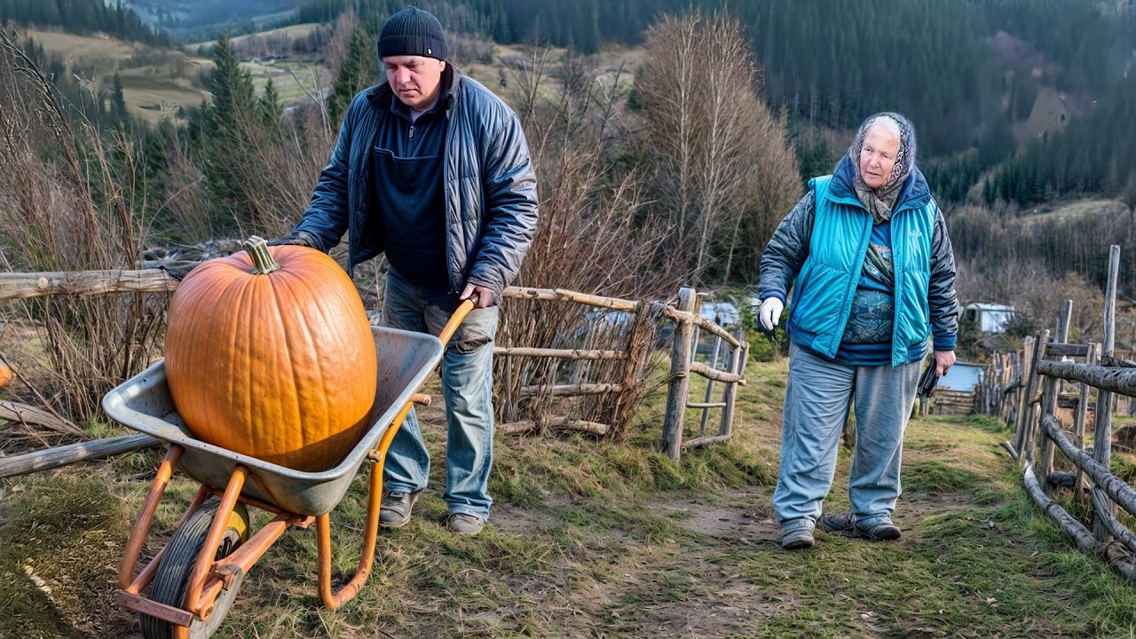 LONELY Grandma & Son in CARPATHIAN Village | Hard Mountain Life | Ancient Traditions