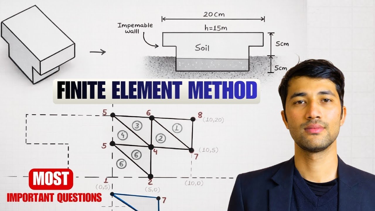 Finite Element Method (FEM) | Seepage Analysis Problem with step by step Solution