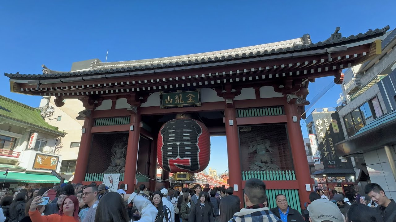 Japan Walk in Asakusa Tokyo (Tokyo Asakusa Kaminari-mon gate to Tokyo Skytree tower)