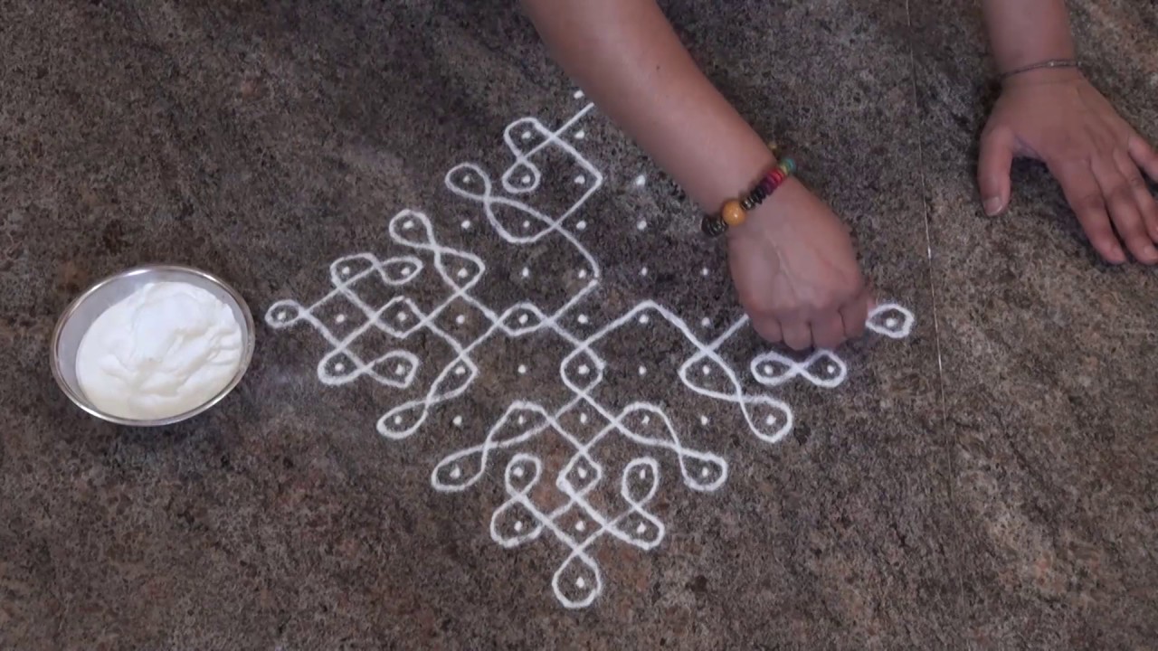 11 dots rangoli/Daily rangoli/Beautiful sikku(balli) rangoli/ simple kolam/ಬಳ್ಳಿ ರಂಗೋಲಿ