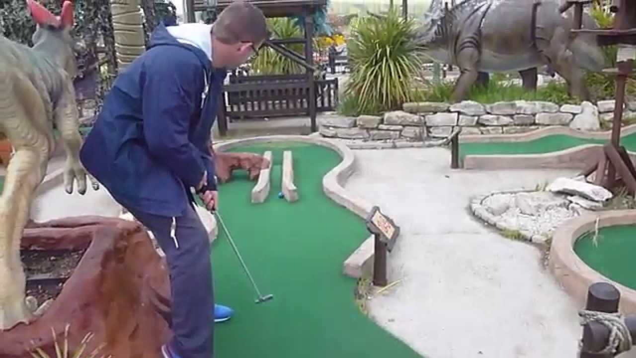 Crazy Golf Hole in One at the Jurassic Adventure Golf course in Swanage