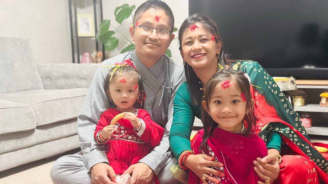 Aadhya’s first Dashain#2025🇬🇧