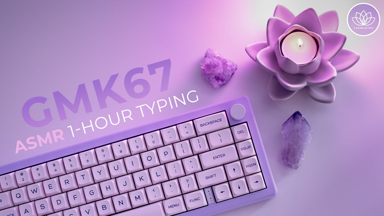 [1-HOUR ASMR] GMK67 fast typing (no music, no mid-roll ads) 🪷 [CC]