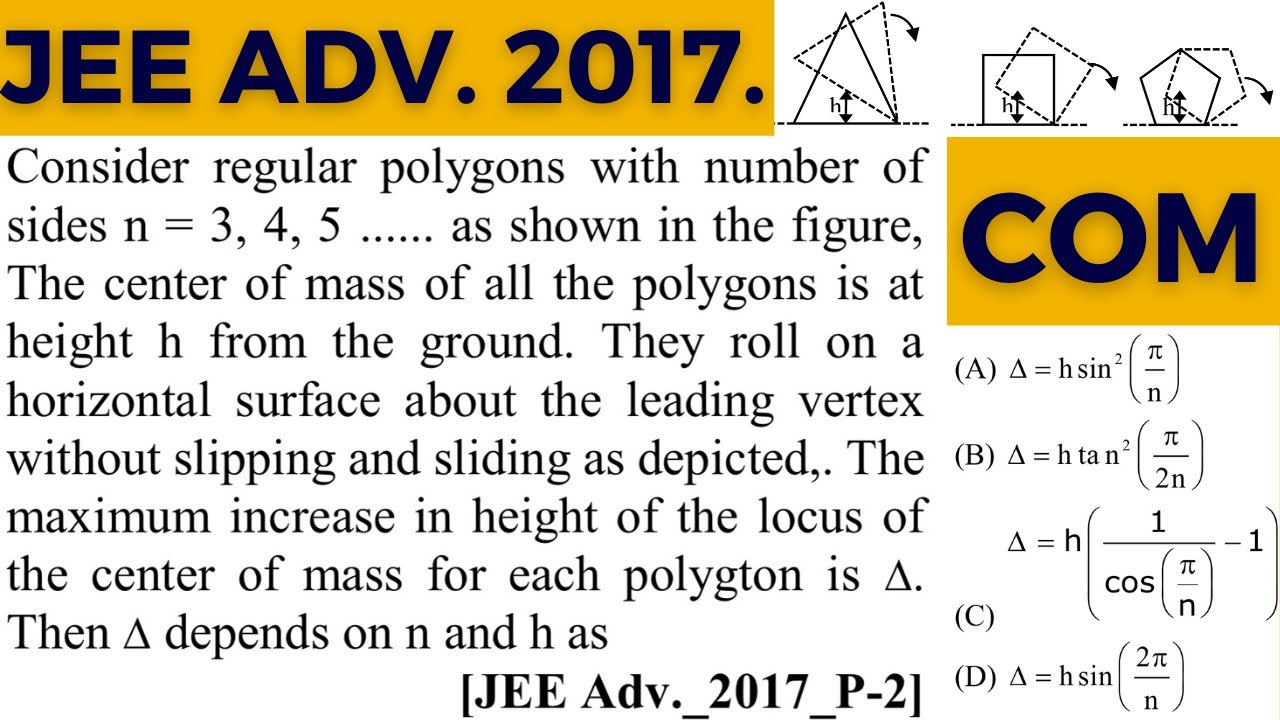 (Jee advanced 2017) Consider regular polygons with number of sides n = 3,4,5..# jeeadvance #jeemains