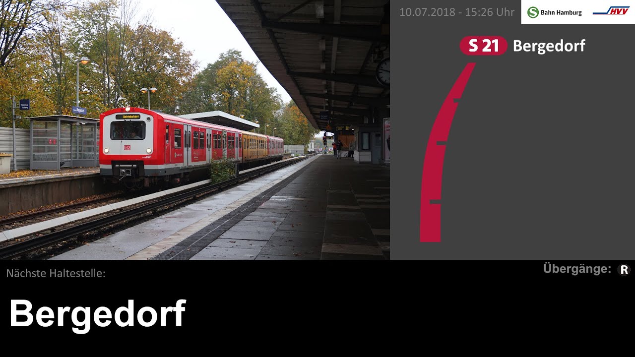 Alte S21 Hamburg Ansagen Elbgaustraße - Bergedorf