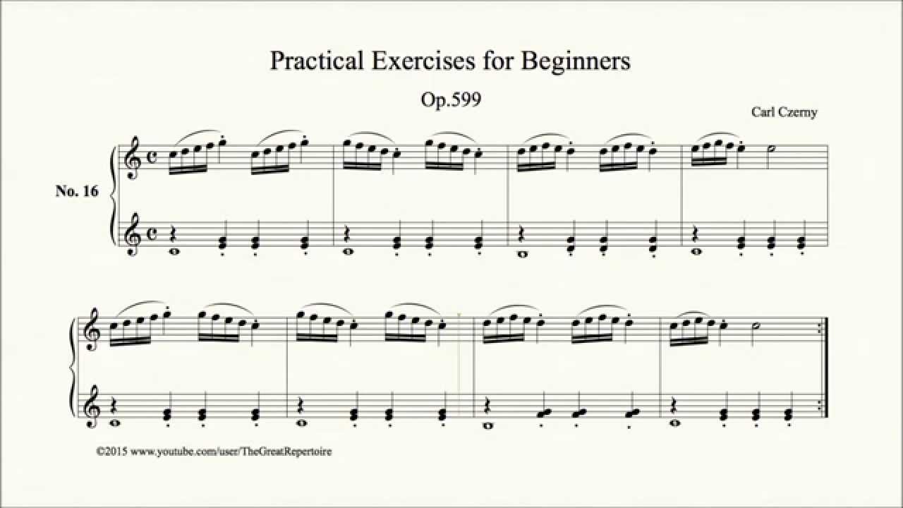 Czerny, Practical Exercises for Beginners, Op.599, No.16