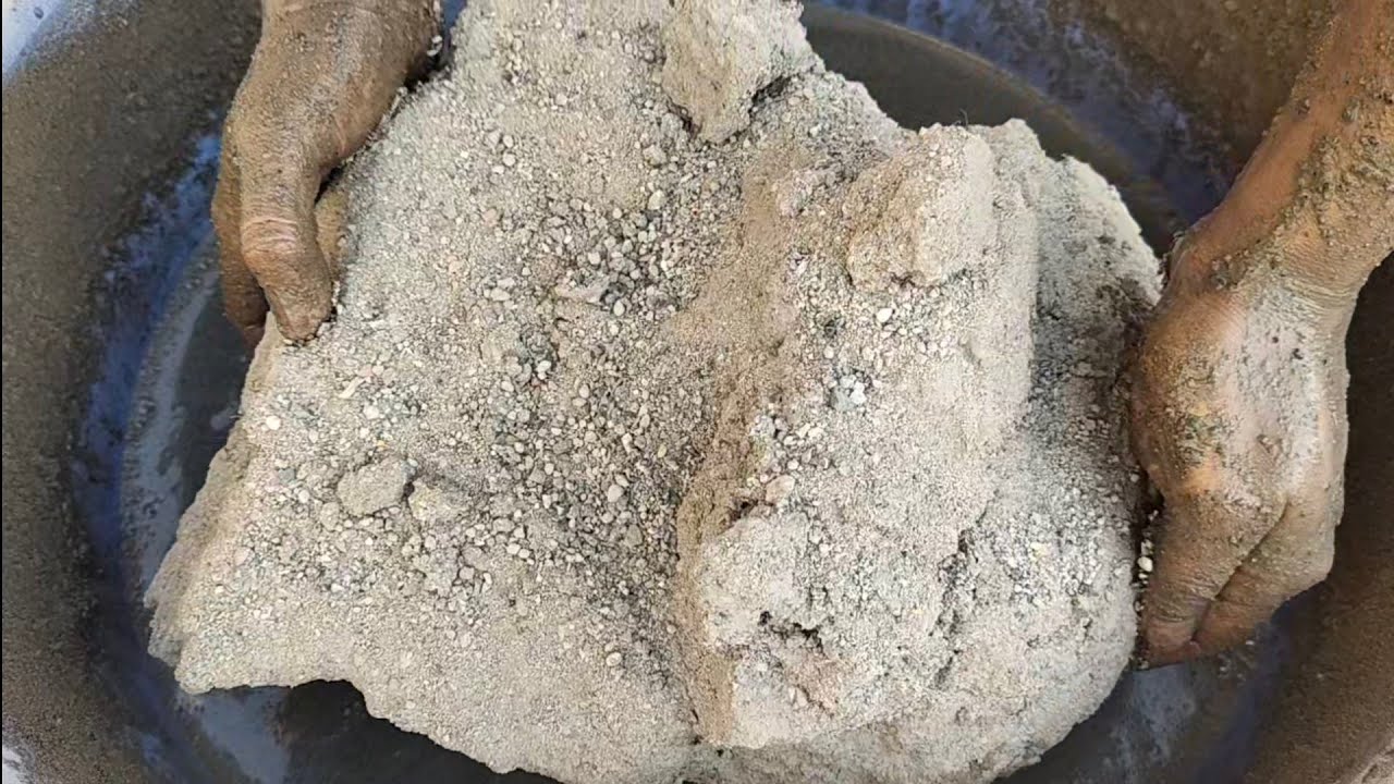 Asmr charcoal sand chunks crumbling in lots of water 💦 SAASMR