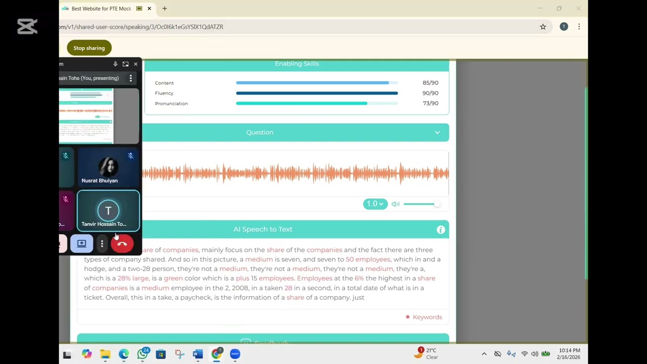 Learning PTE Bangladesh Live Class