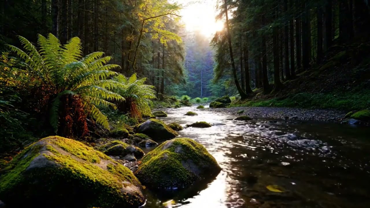 Natural Flowing Mountain River | Relaxing Water Sounds