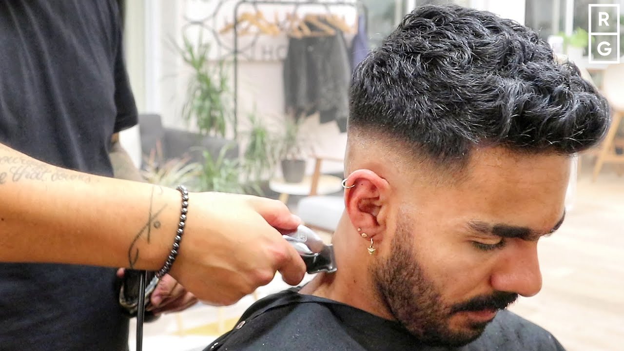 Wavy Quiff Mid Skin Fade Haircut