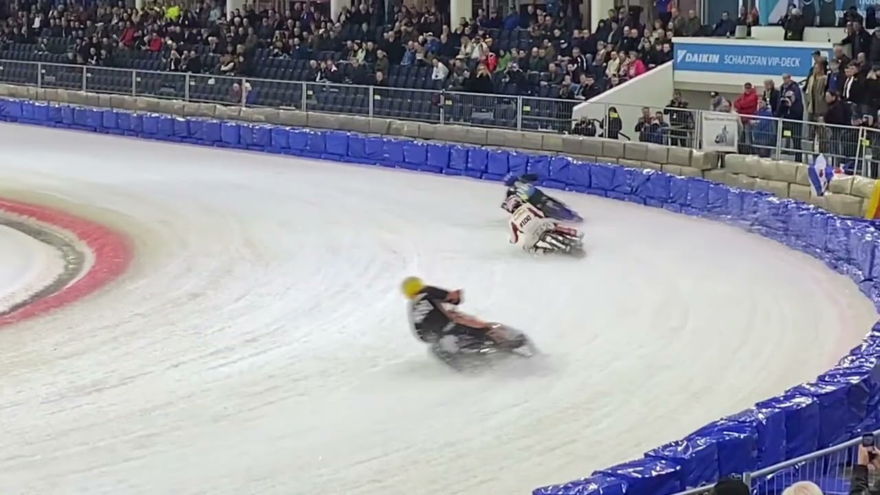 Eisspeedway Heerenveen 2024 Tag 2 Heat 8 Zorn, Olsen, Jäger, Reitsma  Ijsspeedway