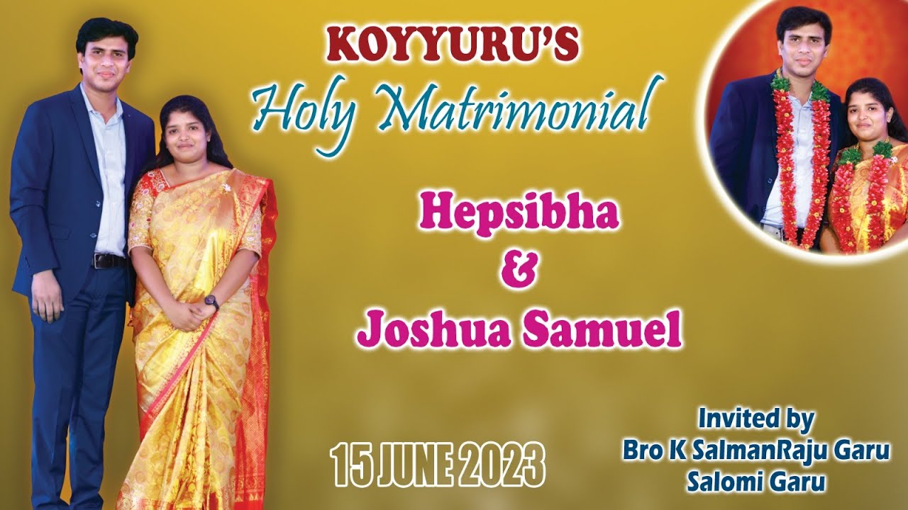 Hepsibha & Joshua Samuel Wedding Ceremony || 15 June 2023 || Beyershebha Ministries