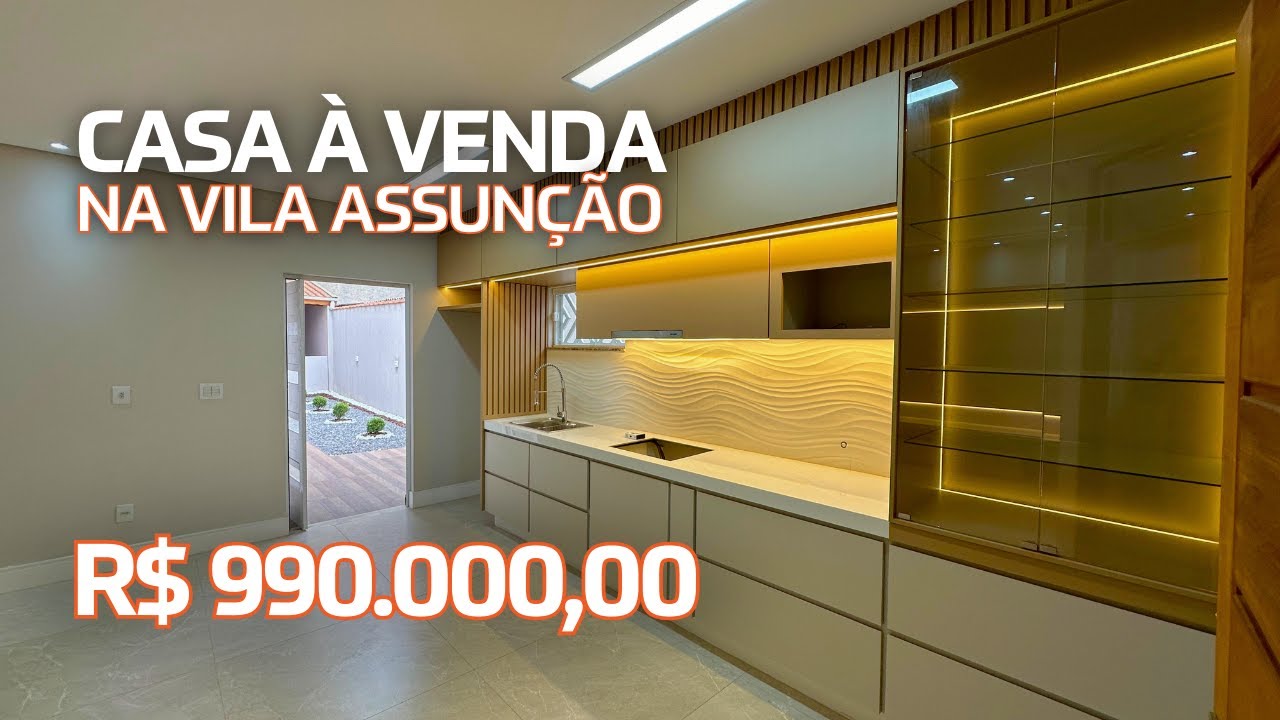 CASA À VENDA EM SANTO ANDRÉ: MOBILIADA E COM ESPAÇO GOURMET NA VILA ASSUNÇÃO