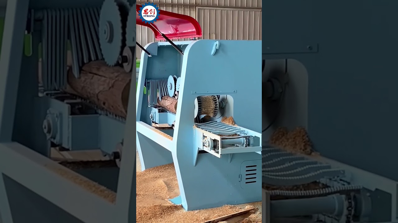 Log Multi Blade Saw Round Wood Multiple Rip Saw Machine