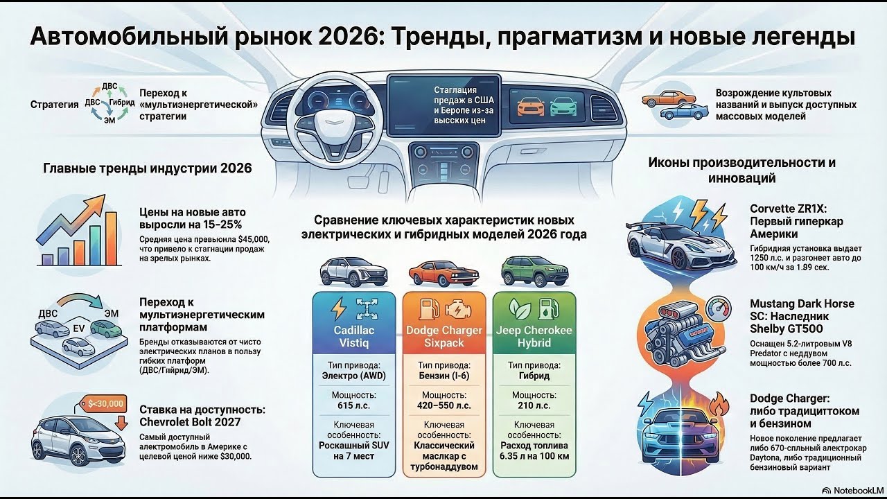 Автомобильный рынок США 2026: новинки, стратегии и электрофикация