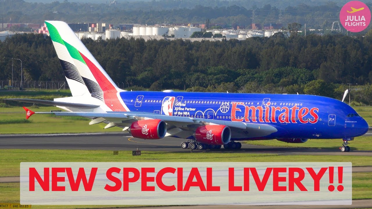 NEW EMIRATES LIVERY🏀First Time Landing in Australia!!