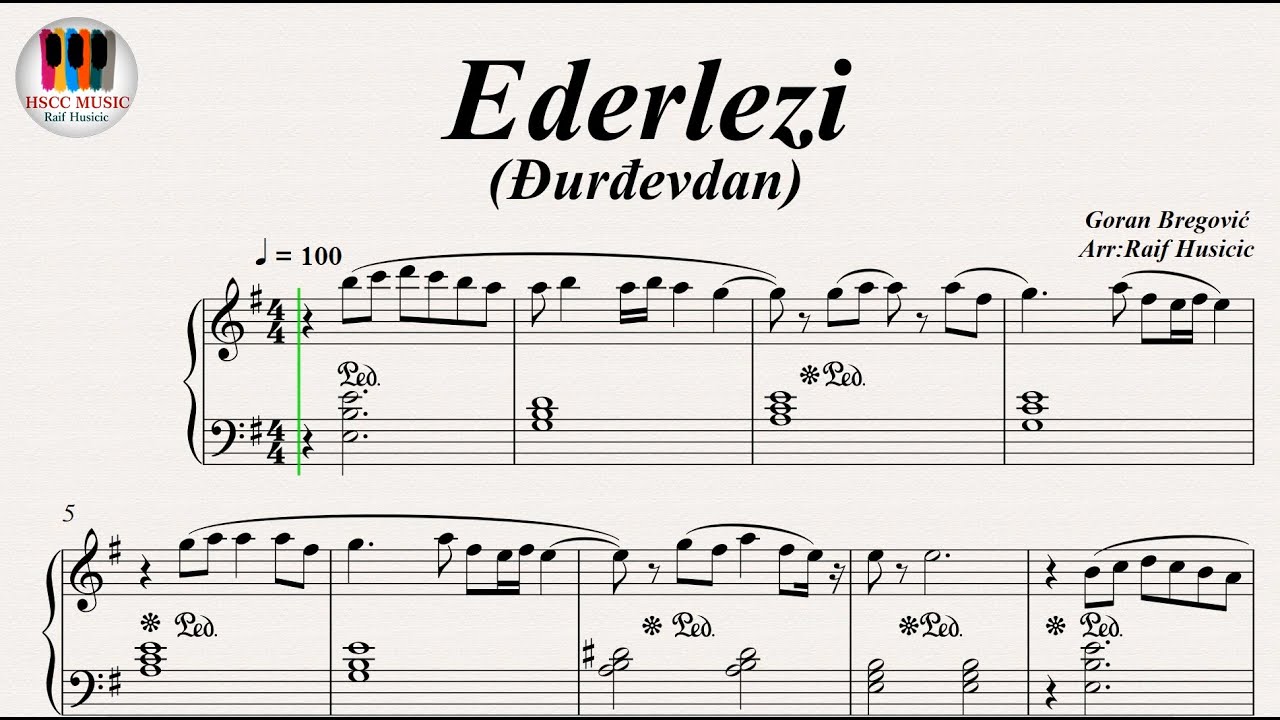Ederlezi (Đurđevdan, Ђурђевдан) - Goran Bregović, Piano