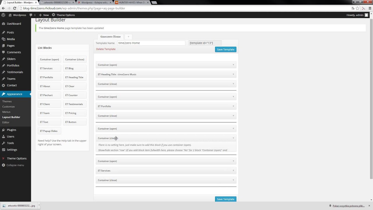 07   Wordpress Openshift   OneEngine   Ustawienia Main Menu oraz Linkow