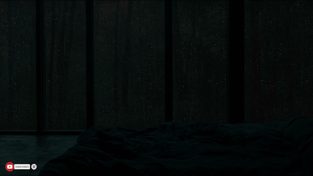 Silent Midnight Room While Endless Rain Outside Shapes A Calm And Mysterious Atmosphere
