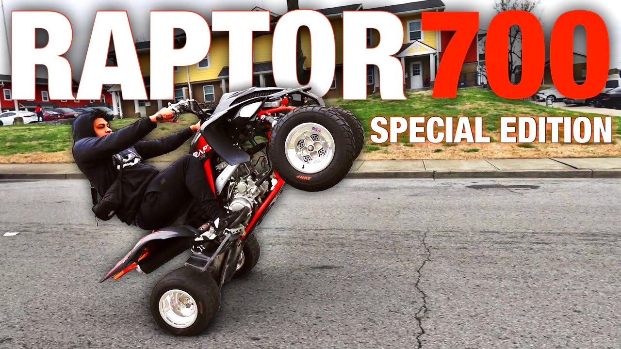 Совершенно новый Raptor 700R Special Edition, выполняющий трюки на заднем колесе!