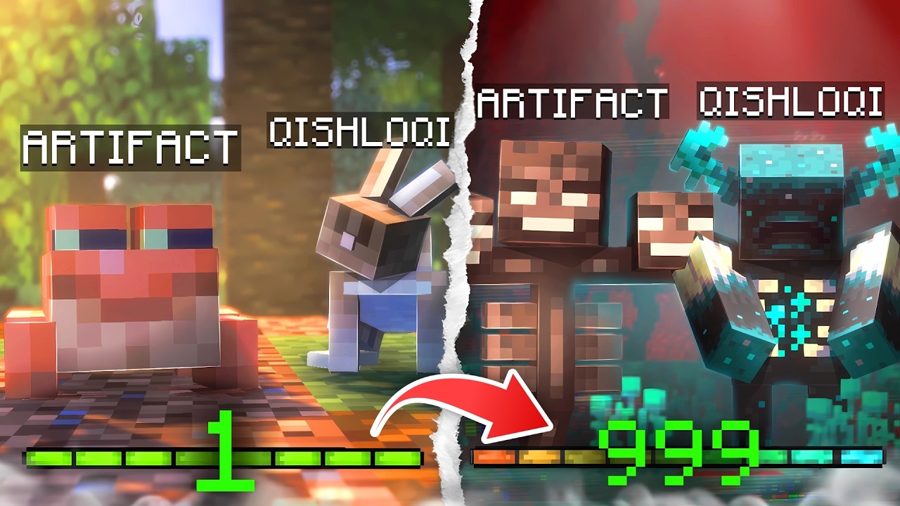 Minecraft, lekin DARAJA oshgani sari biz TASODIFIY mobga aylanib boramiz!