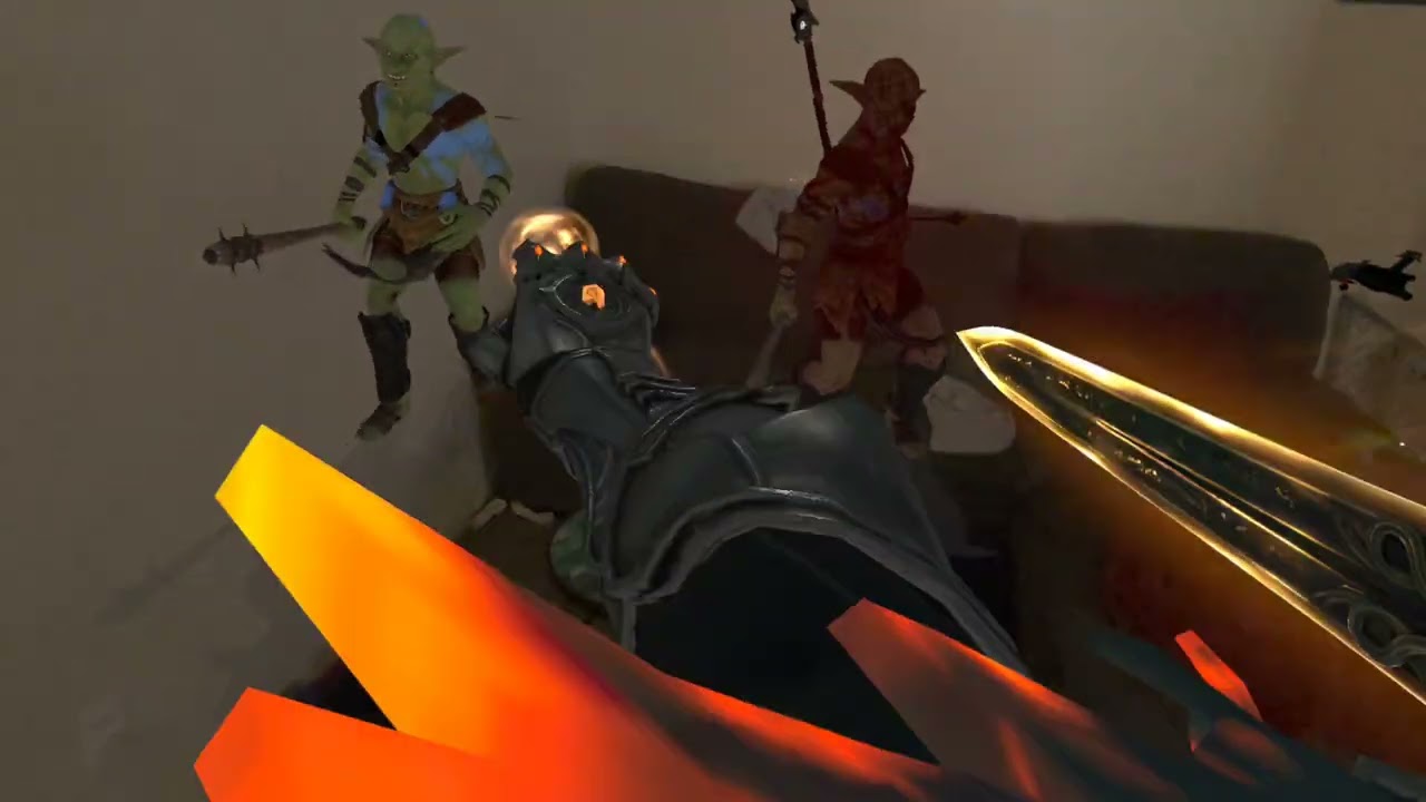 Just me vs 100 goblins having fun on battle talent vr simulator #roleplay #funny #simulation #lotr 