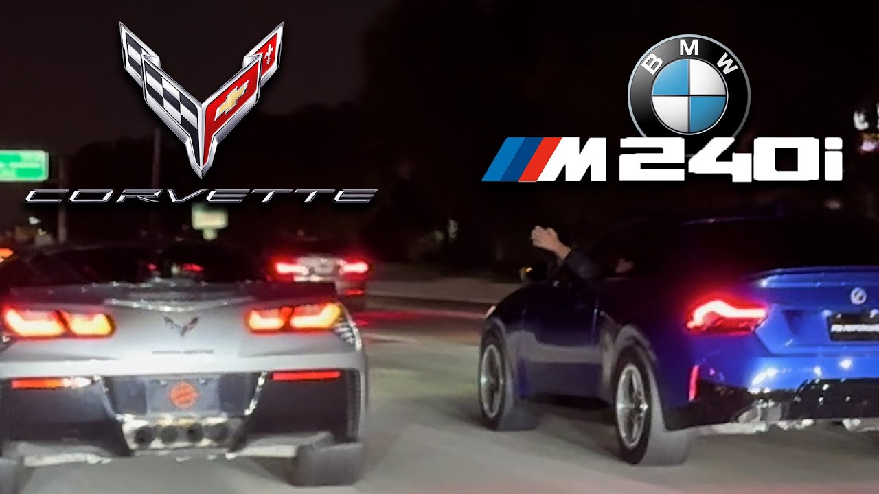 PQ BMW M240I VS FASTEST CORVETTE C7 IN CALI!!! *COPS PULLED UP*
