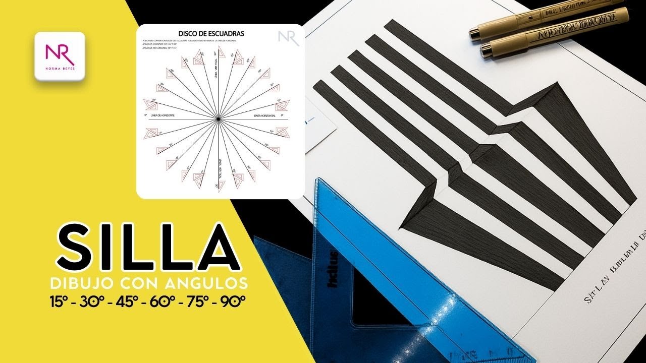 CÓMO DIBUJAR UNA SILLA USANDO ÁNGULOS DE 15° 30° 45° 60° 75°