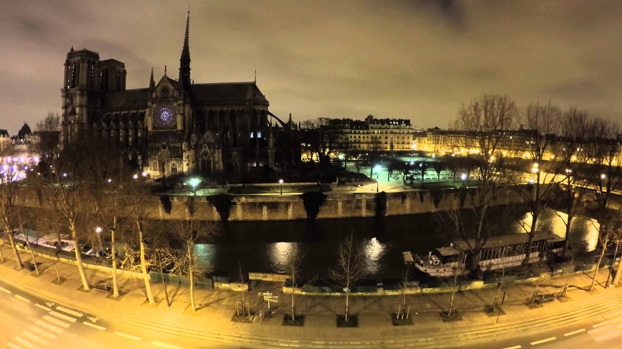 Paris Notre Dame Cathedral Night to Sunrise Timelapse