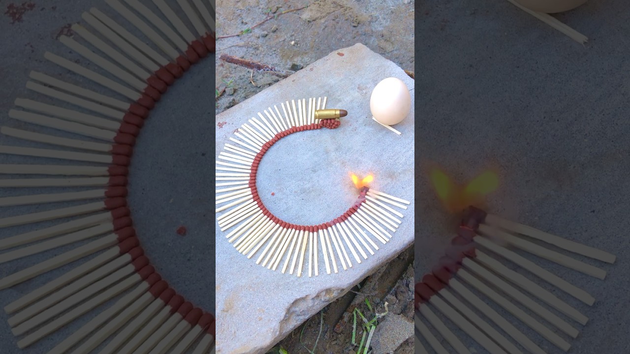 Bullet start with fire in egg 🥚 new experiment 🔥#shorts #trending #viral