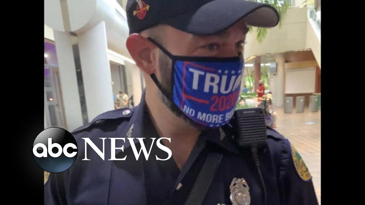 Police officer faces disciplinary action for wearing Trump mask while voting