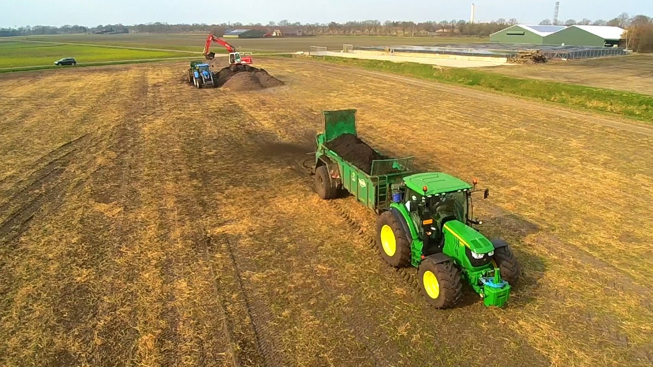 Tebbe wagens compost strooien John Deere 6125R New Holland T7 Trekkerweb