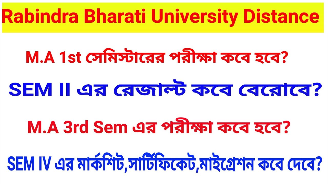 Rabindra Bharati MA 1st, 3rd Exam Date | 2nd Result published date| 4th sem Marksheet Update #bablu