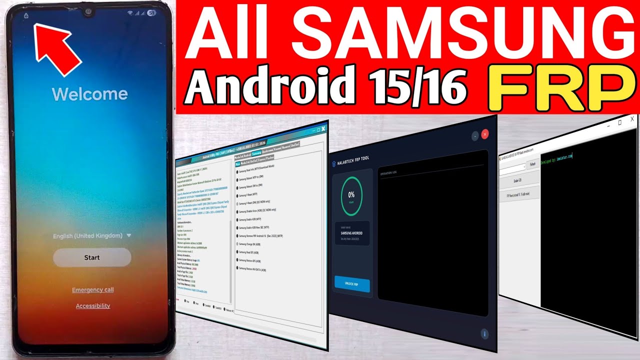 All SAMSUNG GALAXY FRP UNLOCK Android 15/16 free Tool #2026