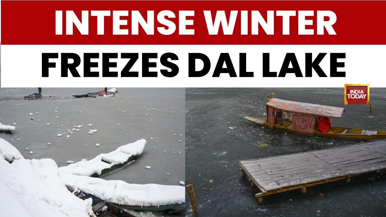 Intense Winter Freeze Envelops Dal Lake as Kashmir Turns into a Snow Wonderland | India Today News