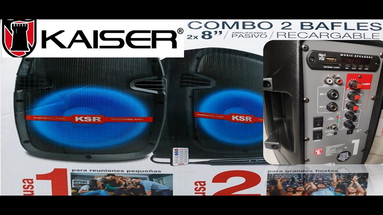 Bocinas bluetooth KAISER: Potencia ideal para tus eventos/ Unboxing y prueba de sonido.