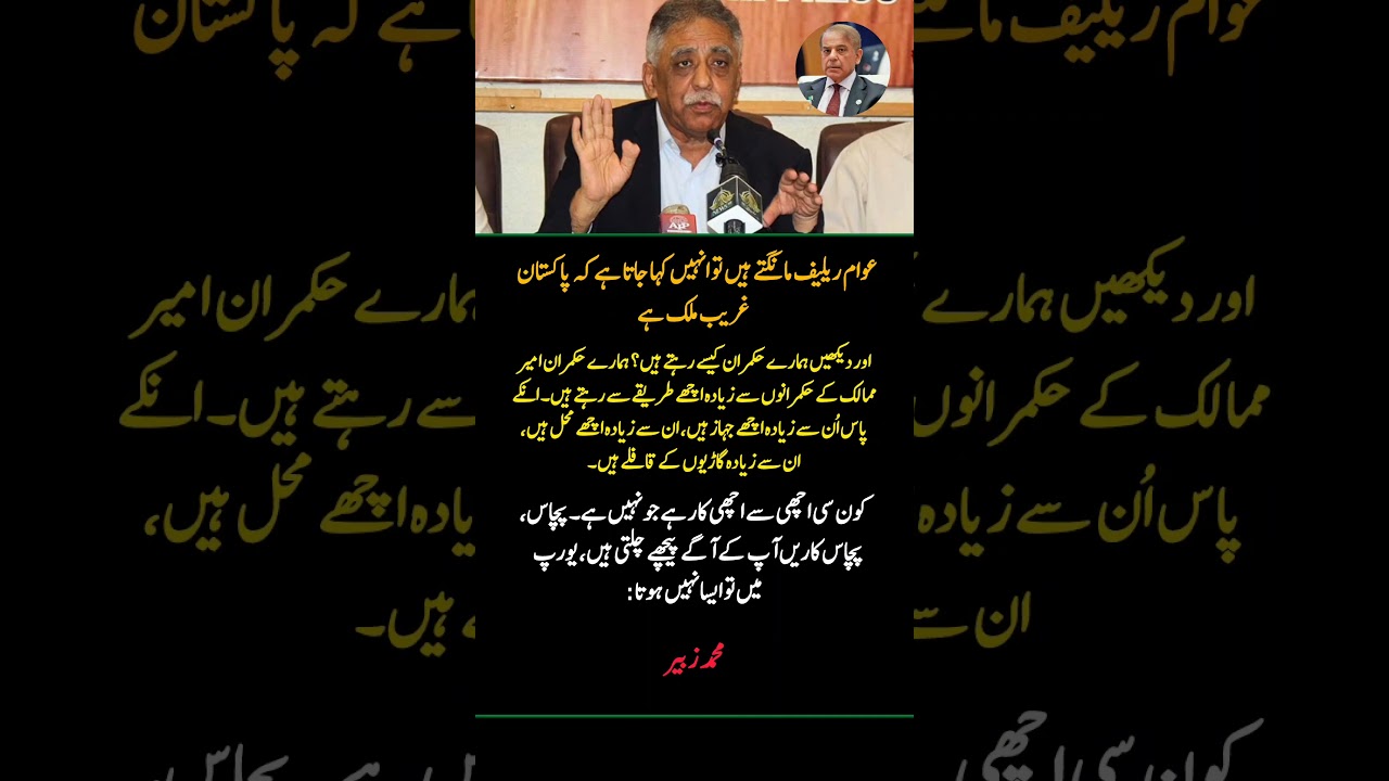 Muhammad Zubair SLAMS Pakistan&rsquo;s Elite Lifestyle vs Public Relief