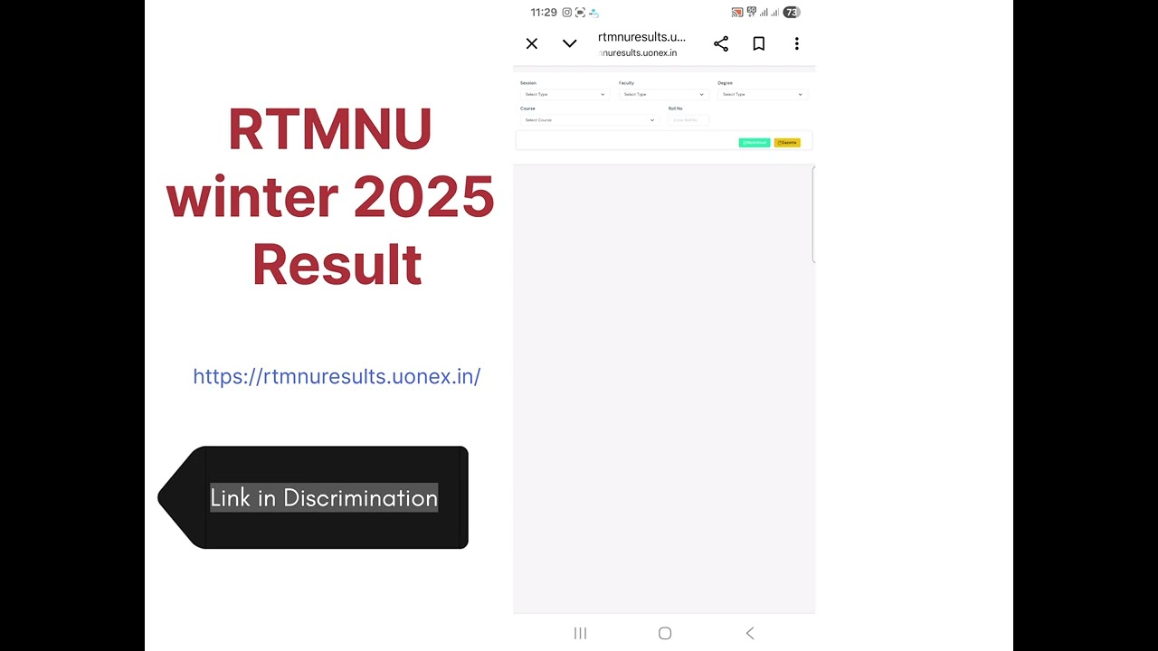 Winter 2025 Result of rtmnu nagpur university