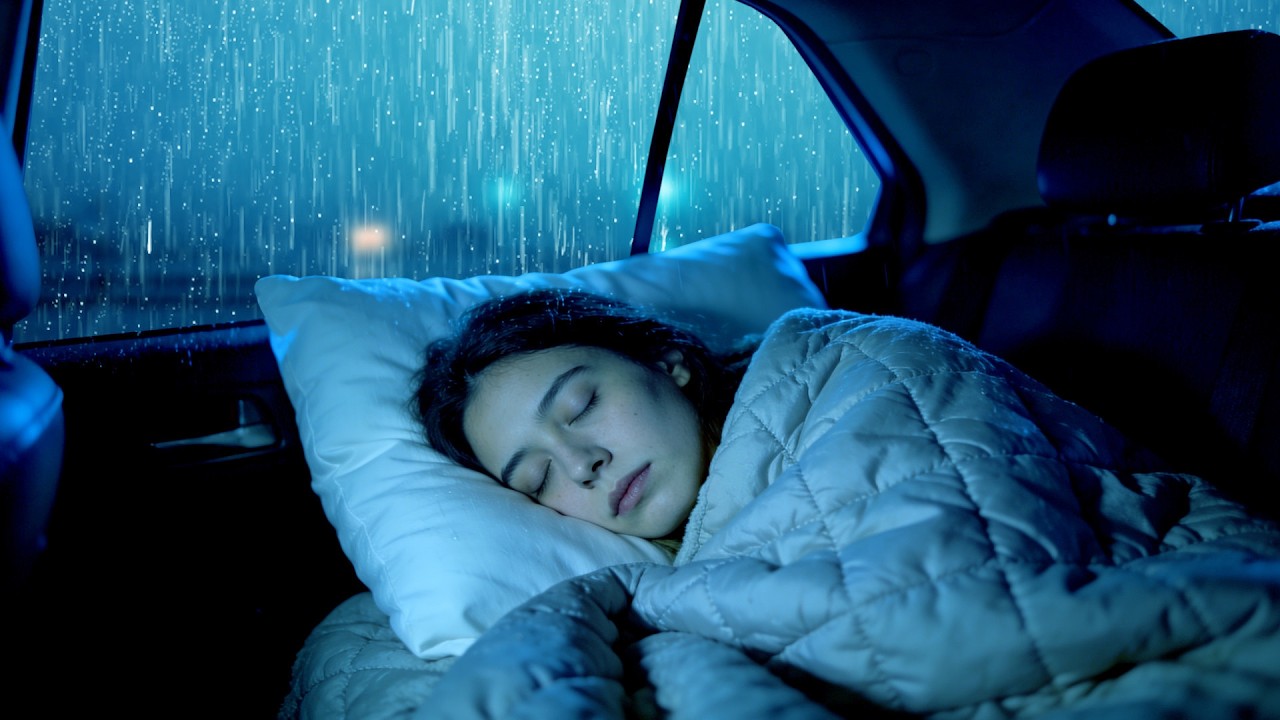 Sleep Instantly with Heavy Rain on Car Window 🌧️ Cozy Night Rain Ambience for Insomnia Relief